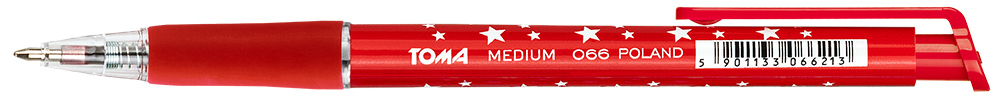 Długopis automatyczny Medium 1mm czerwony TO-066 Toma
