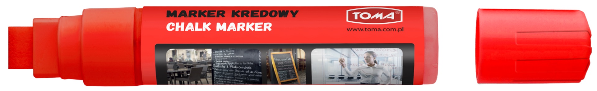 Marker kredowy Toma TO-290 8x15mm czerwony
