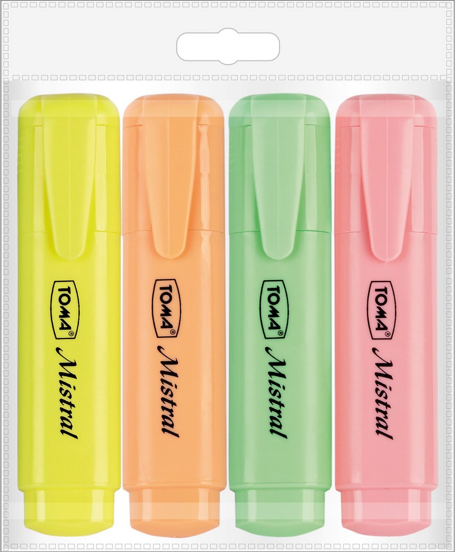 Zakreślacz Toma Mistral 4 kolory pastelowe