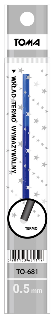 Wkład wymazywalny termiczny 0,5mm niebieski Toma 1szt.