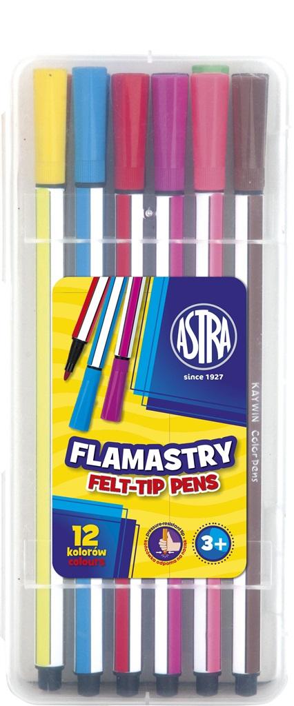 Flamastry heksagonalne w plastikowym pudełku Astra 12kol. 314115001