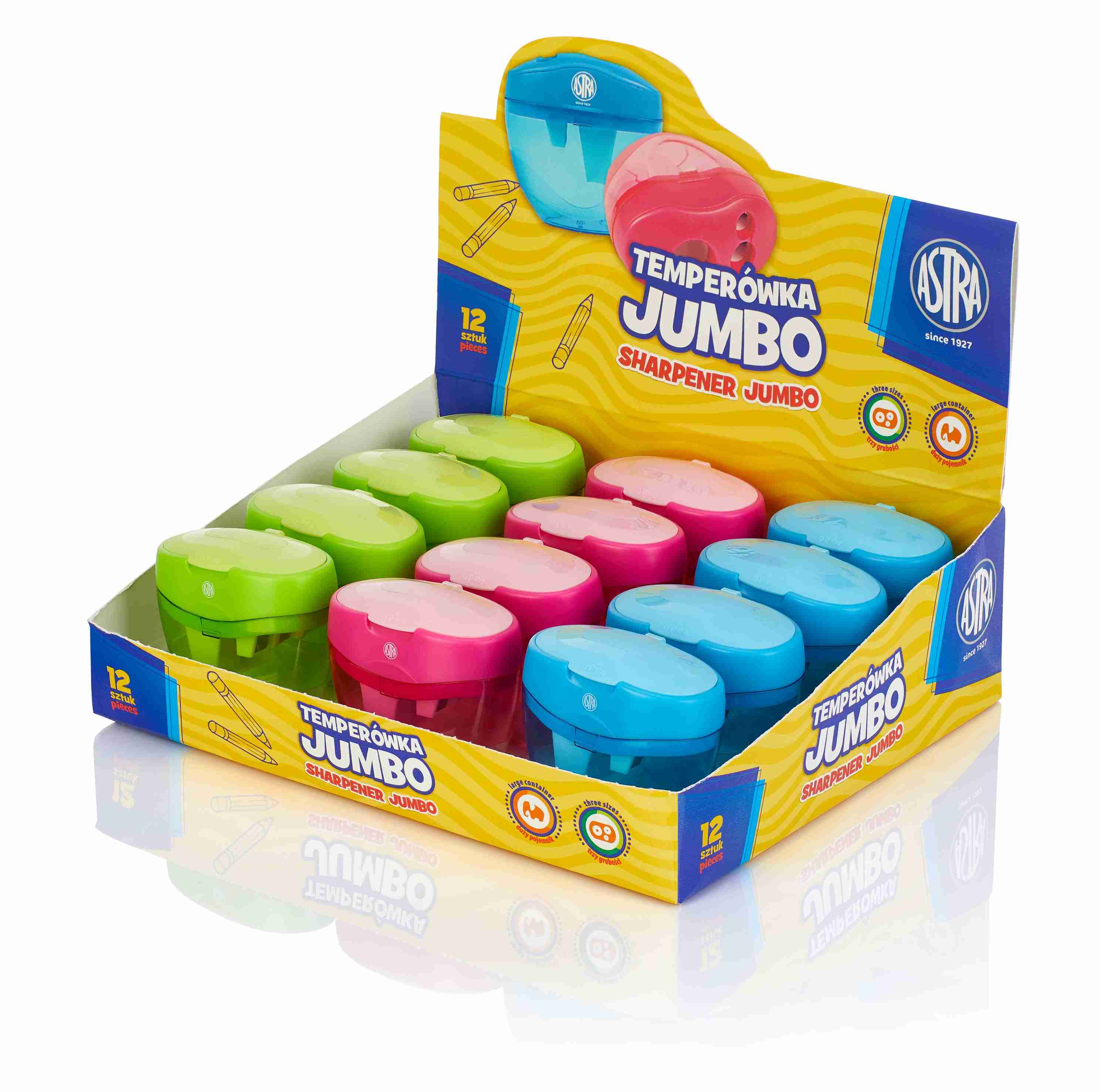 Temperówka jumbo 3 otwory z pojemnikiem Astra