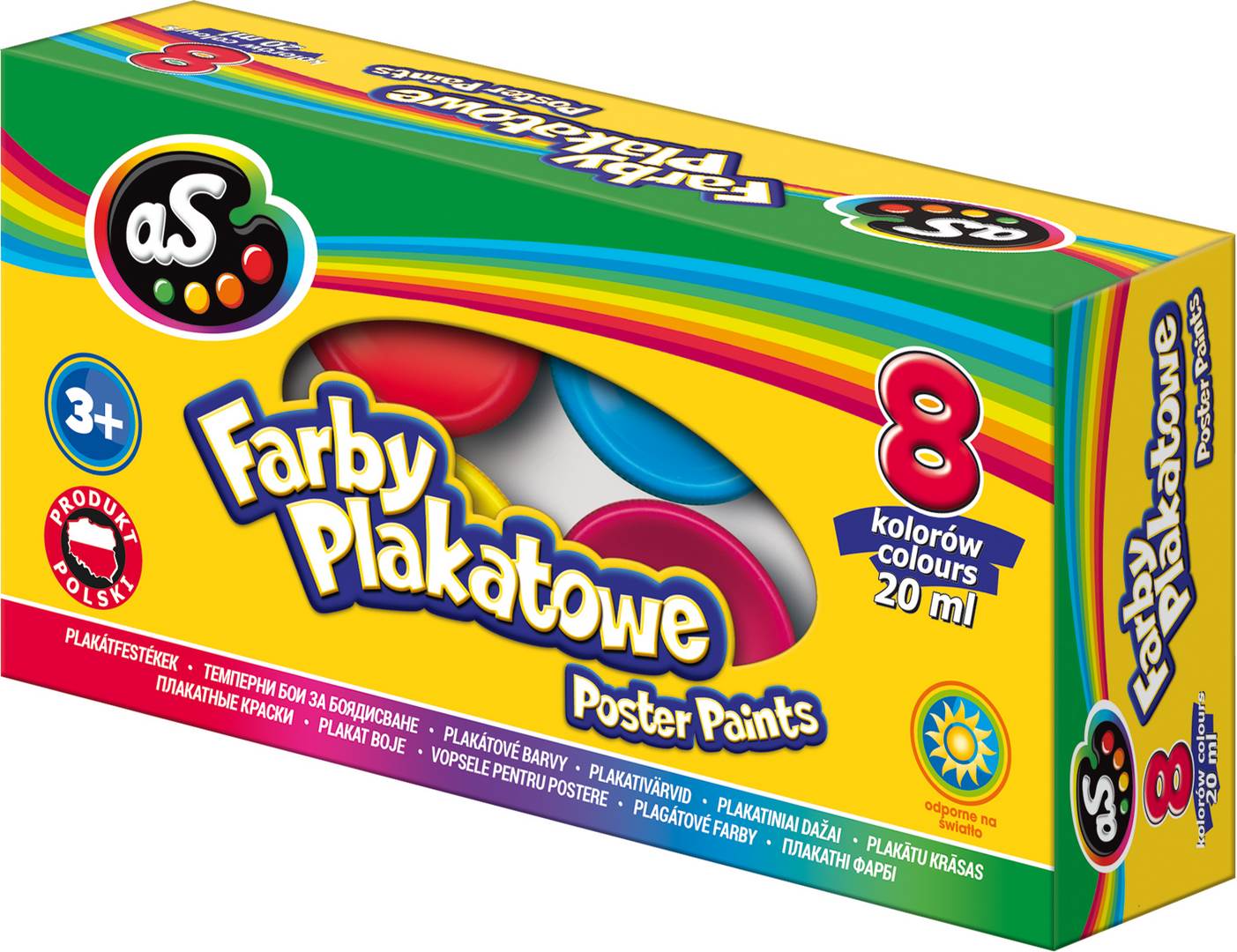 Farby plakatowe 20 ml zestaw 8 kolorów AS