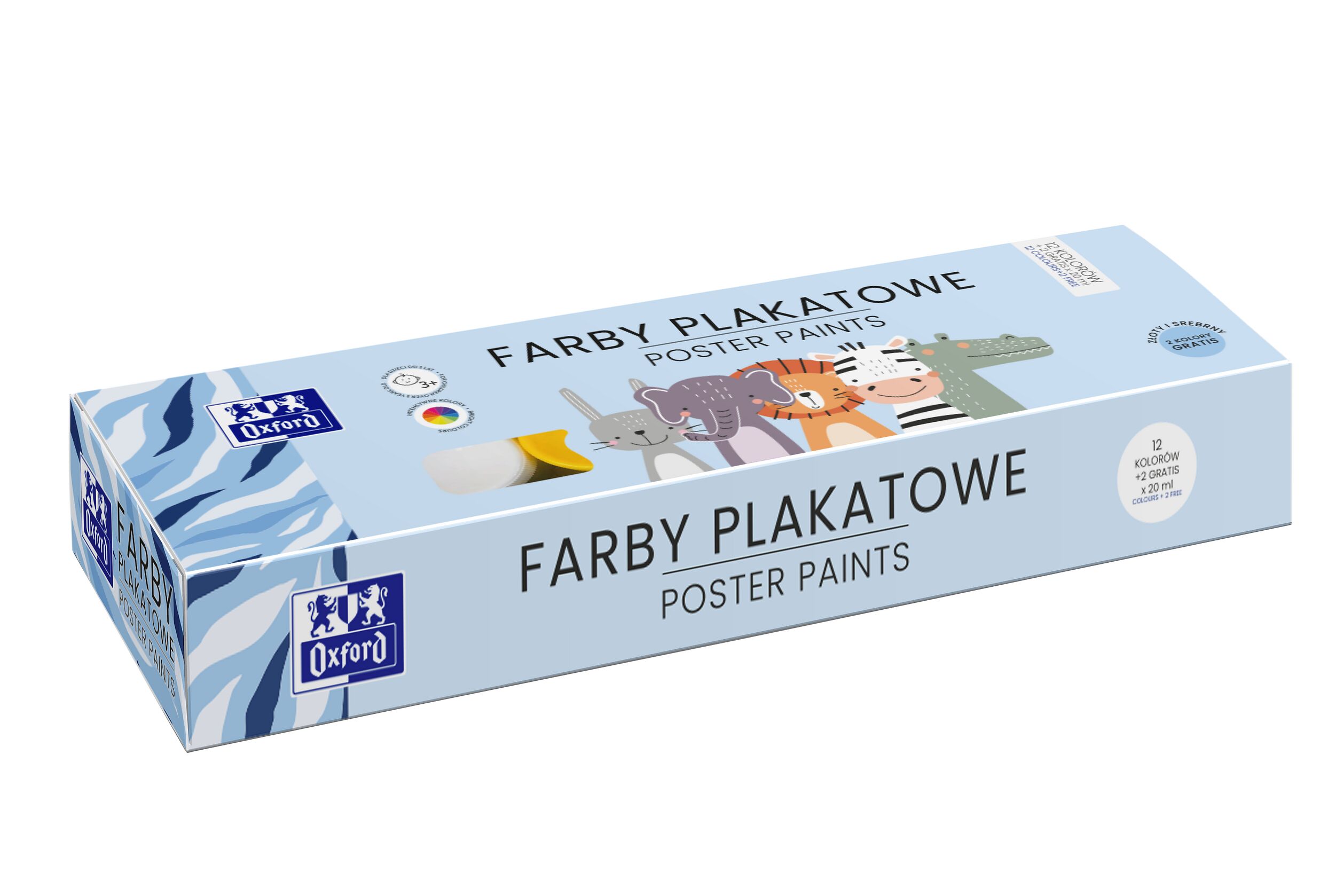 Farby plakatowe Oxford Kids 12kol+2 400174836 Hamelin