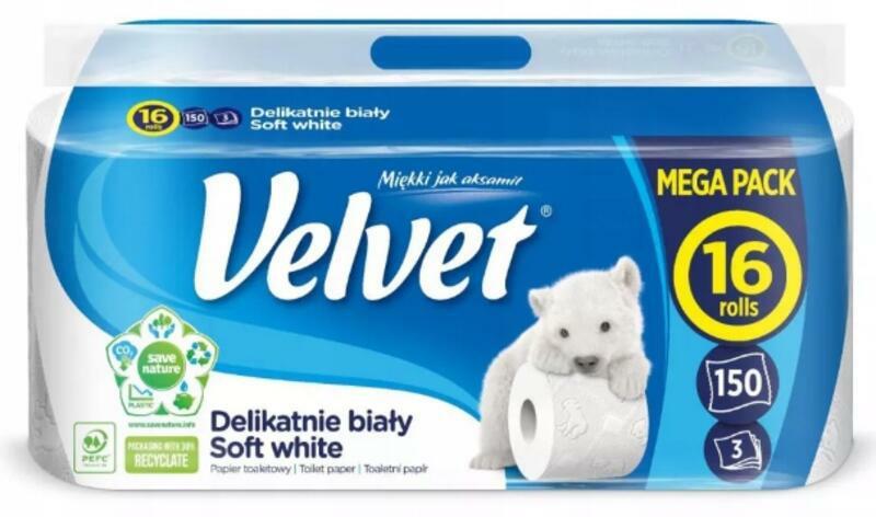 Papier toaletowy Velvet Soft White 3-warstwowy (16) Mega Pack