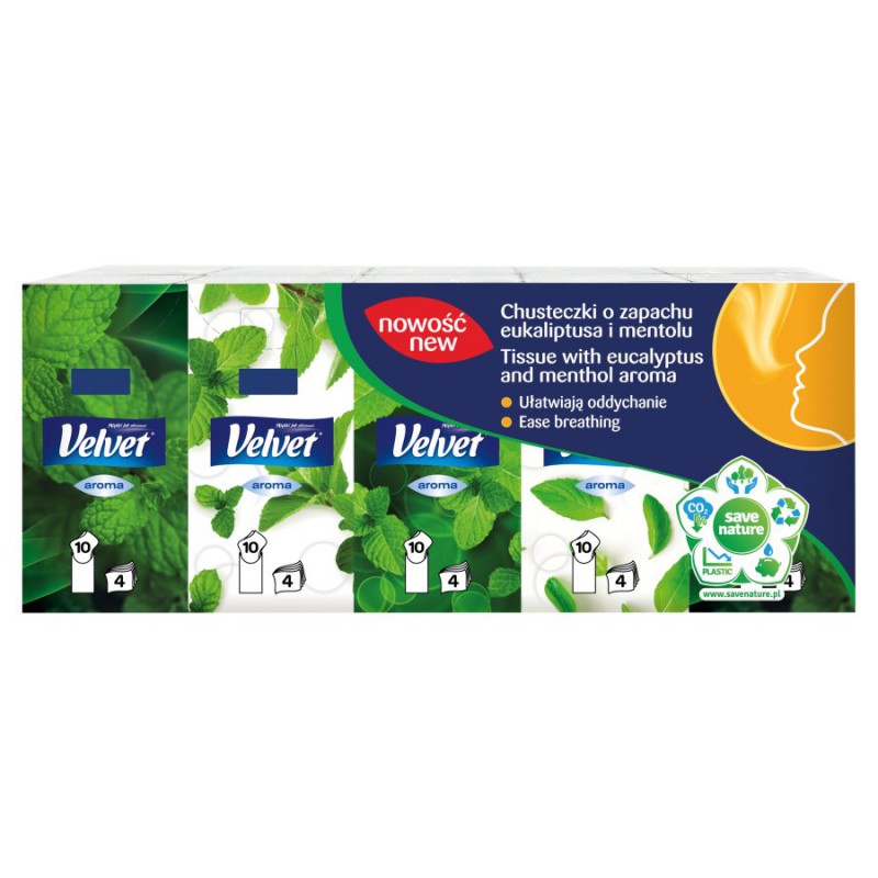 Chusteczki hig. 10x10 euk&mentol Velvet 229714 PGD