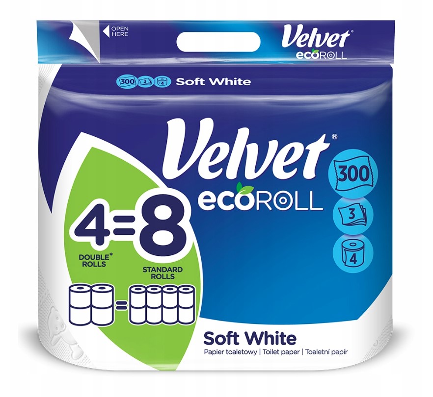 Papier toaletowy Velvet Ecoroll (4) biały 3-warstwy
