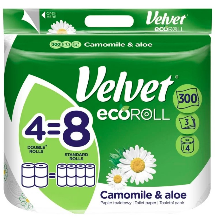 Papier toaletowy Velvet  (4) Ecoroll rumiankowy