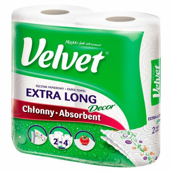 Ręcznik papierowy kuchenny Velvet Extra Long Decor (2szt)