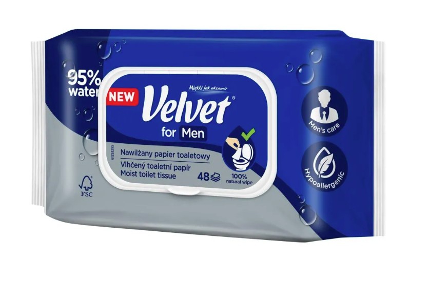 Papier toaletowy nawilżany Velvet For Men 48szt