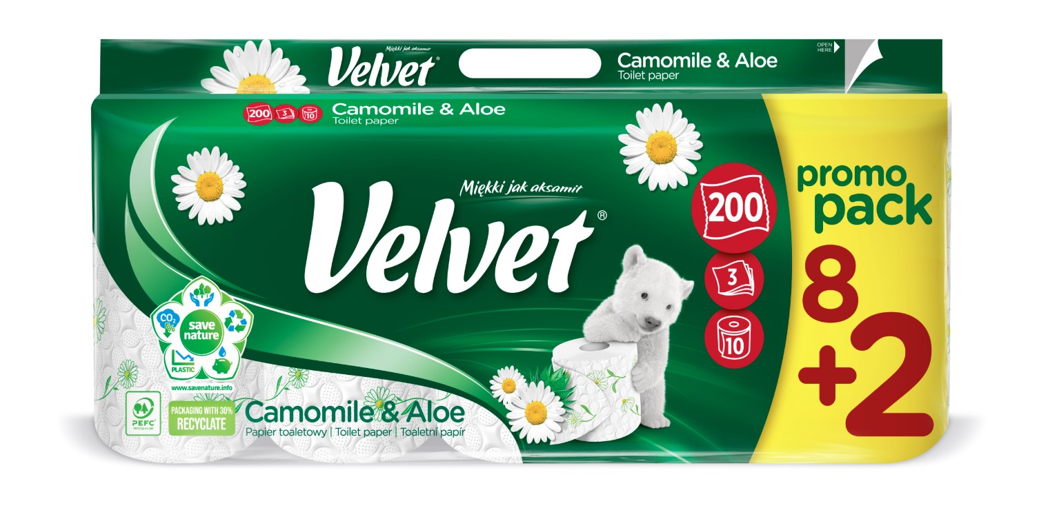 Papier toaletowy Velvet (8) Excellence rumiankowy