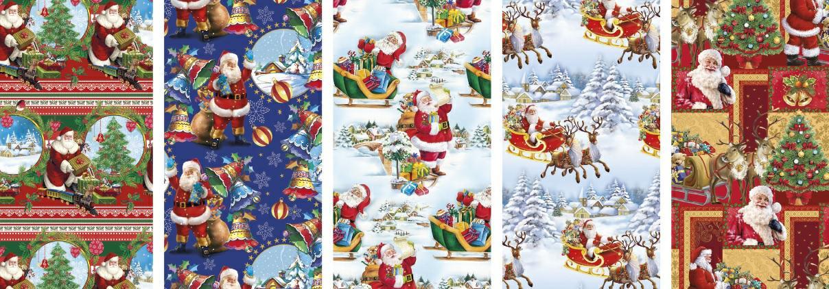 Papier ozdobny 70x200cm (1ark) Gwiazdka zest.9 Mikołaje - Grafika P2 Pol-Mak