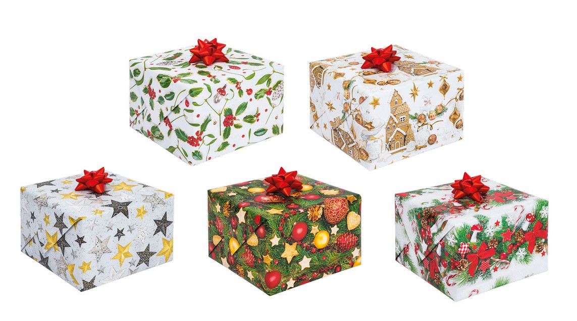 Papier ozdobny P2 200x70cm Gwiazdka zest. 14 Stroiki - bombki, gwiazdy P2_GW_14 Polmak