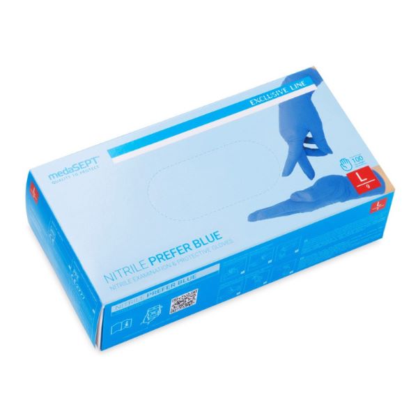 Rękawice nitrylowe L (100szt) Niebieskie