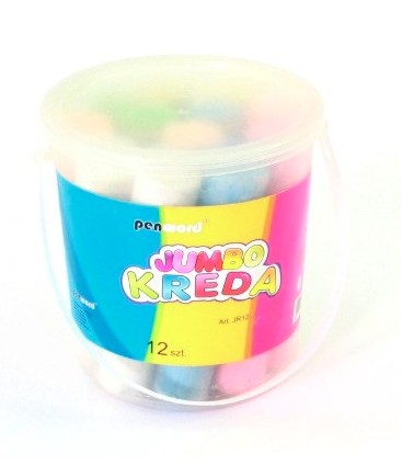 Kreda chodnikowa JUMBO 12 sztuk + wiaderko