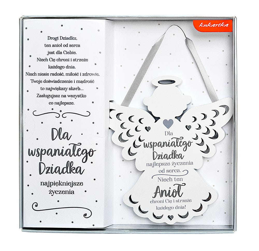 Zawieszka  Aniołek - Dla Wspaniałego Dziadka ZOP-016 Passion Cards