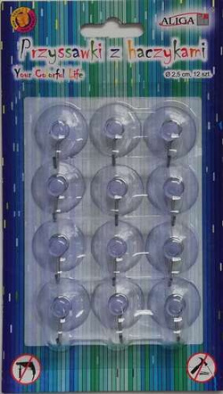 Przyssawka z haczykiem 2,5 cm  (12) PH-4750 ALIGA