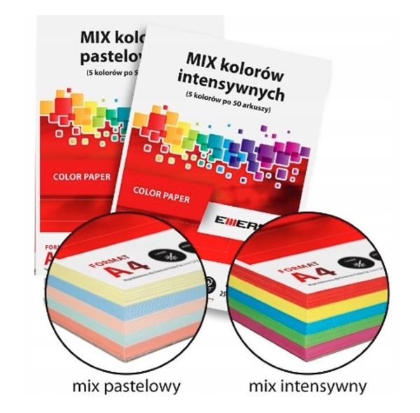 Papier ksero A4/ 80g (250) k.mix pastel XEM1000250 Emerson