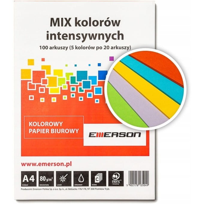 Papier ksero A4/ 80g (100) k.mix intensyw. (XEM1001) Emerson