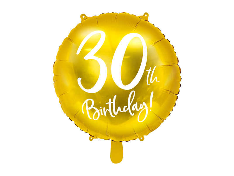 Balon foliowy 30th Birthday złoty 45cm FB24M-30-019 PartyDeco