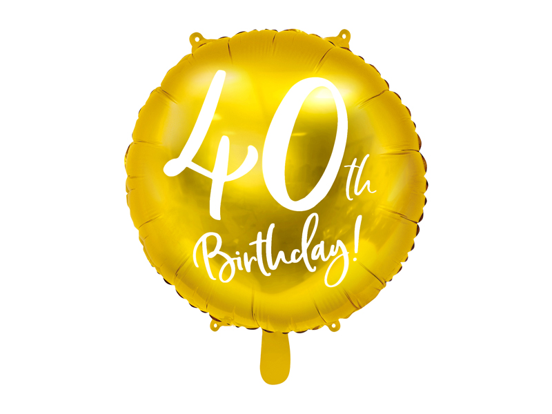 Balon foliowy 40th Birthday złoty 45cm FB24M-40-019 PartyDeco