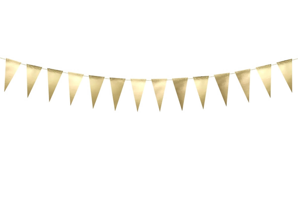 Girlanda flagietki złoty 2,15m FLG13-019M PartyDeco