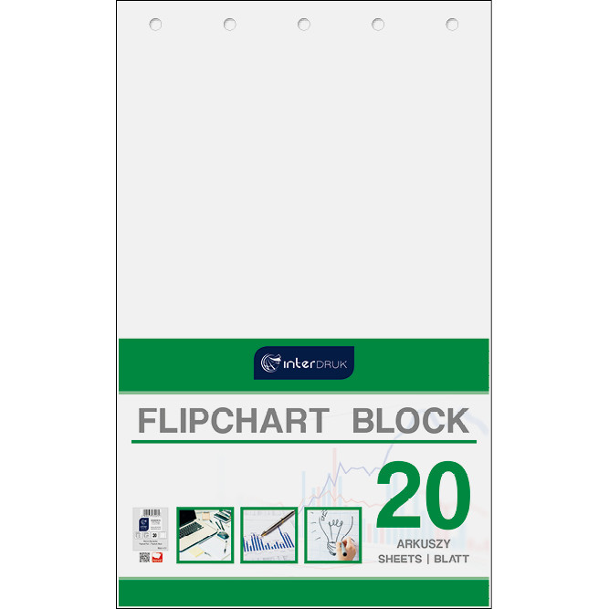 Blok do flipchartów A1, gładki, 20 kartek,  Interdruk
