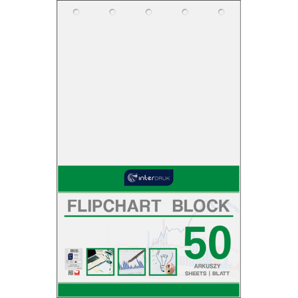 Blok do flipchartów A1, gładki, 50 kartek,  Interdruk