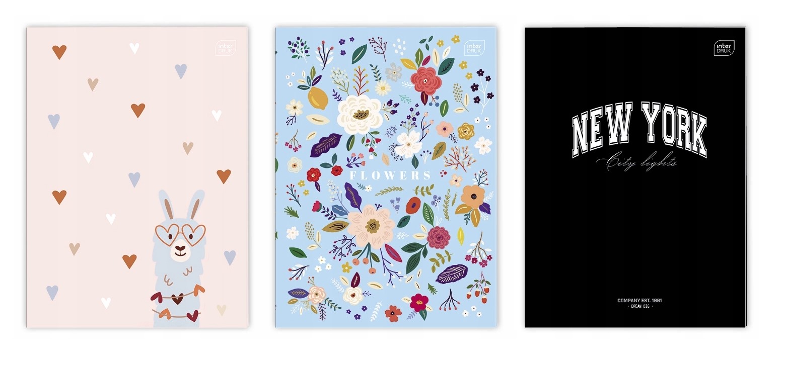 Zeszyt w kratkę A4/32 70g Interdruk MIX