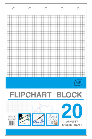 Blok do flipchartów A1, w kratkę, 20 kartek,  Interdruk