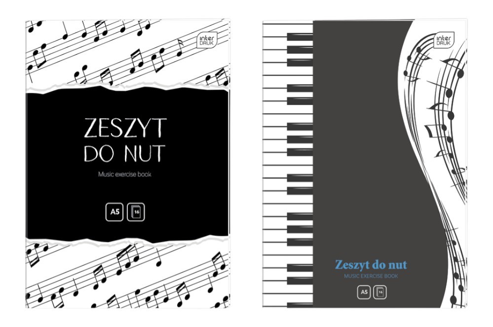 Zeszyt do nut A4, pionowy, mix, 16 kartek, Interdruk