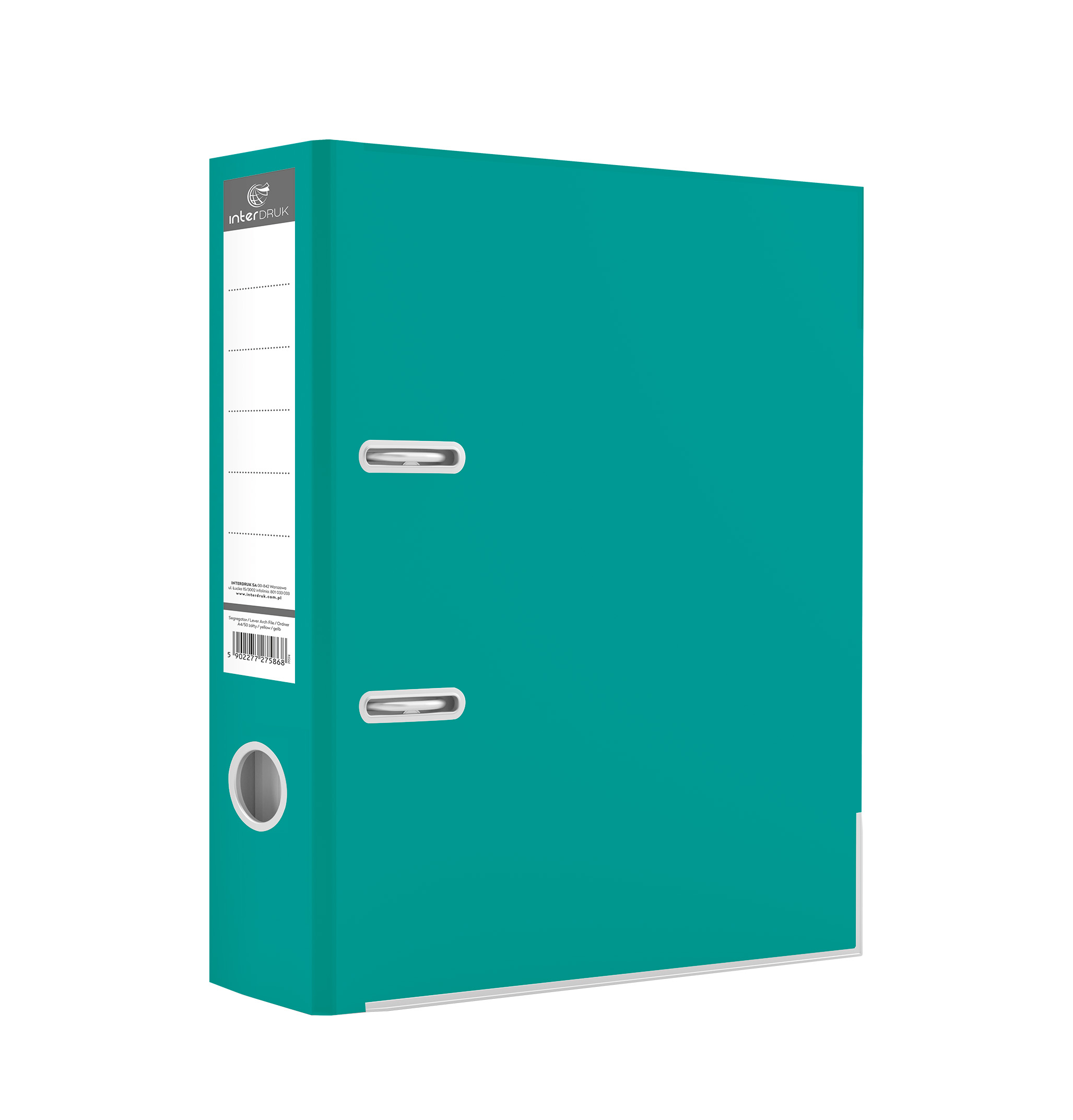 Segregator A4/75 dźwignia mat turkusowy Interdruk
