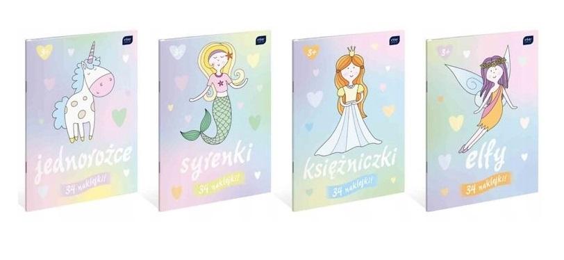 Kolorowanka A4/16 z naklejkami Pastelowe Interdruk