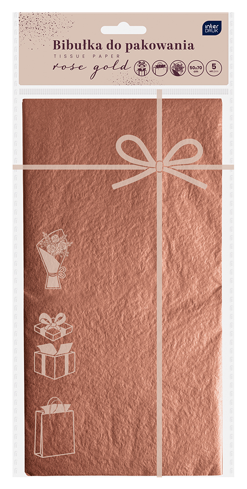 Bibułka do pakowania prezentów 50x70 Rose Gold  Interdruk