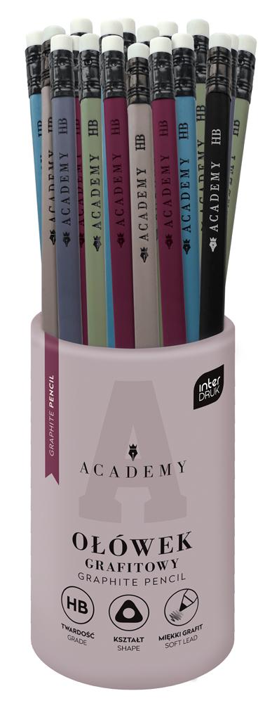 Ołówek trójkątny HB z gumką Academy Interdruk