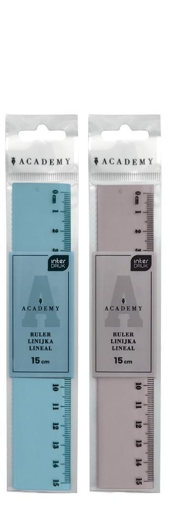 Linijka kolorowa 15 cm Academy Interdruk
