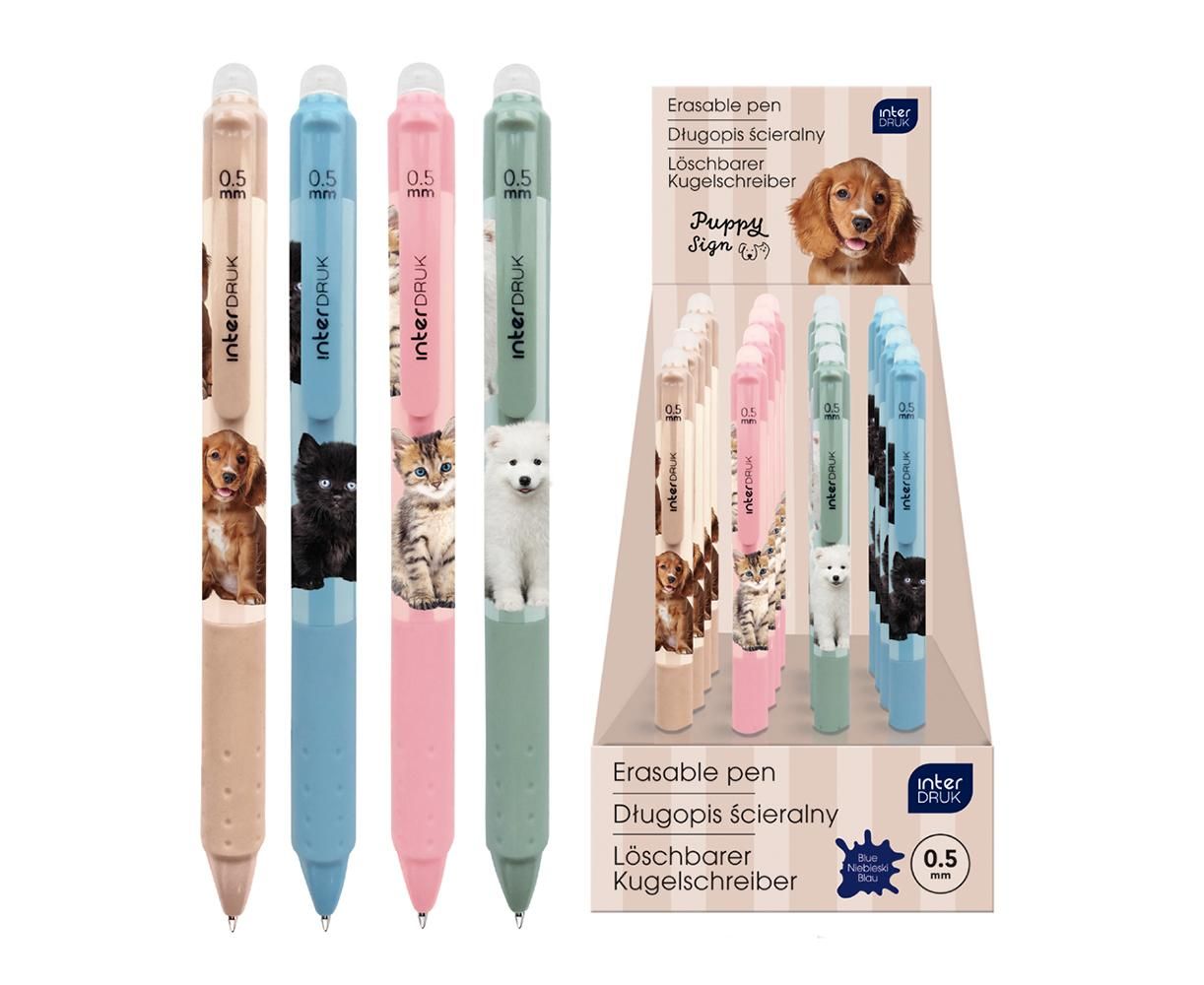 Długopis automatyczny ścieralny z gripem Puppy Sign Interdruk