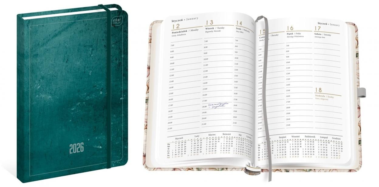 Kalendarz książkowy A5 192 mat+uv Azure Interdruk