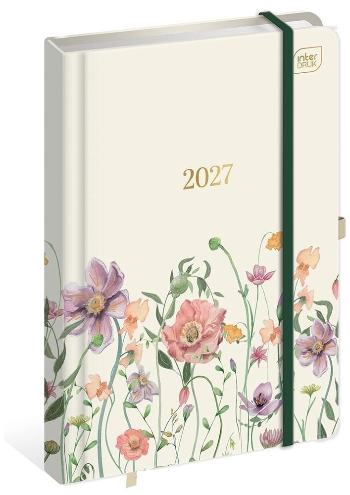 Kalendarz książkowy A5 192 Metallic Flowers Interdruk