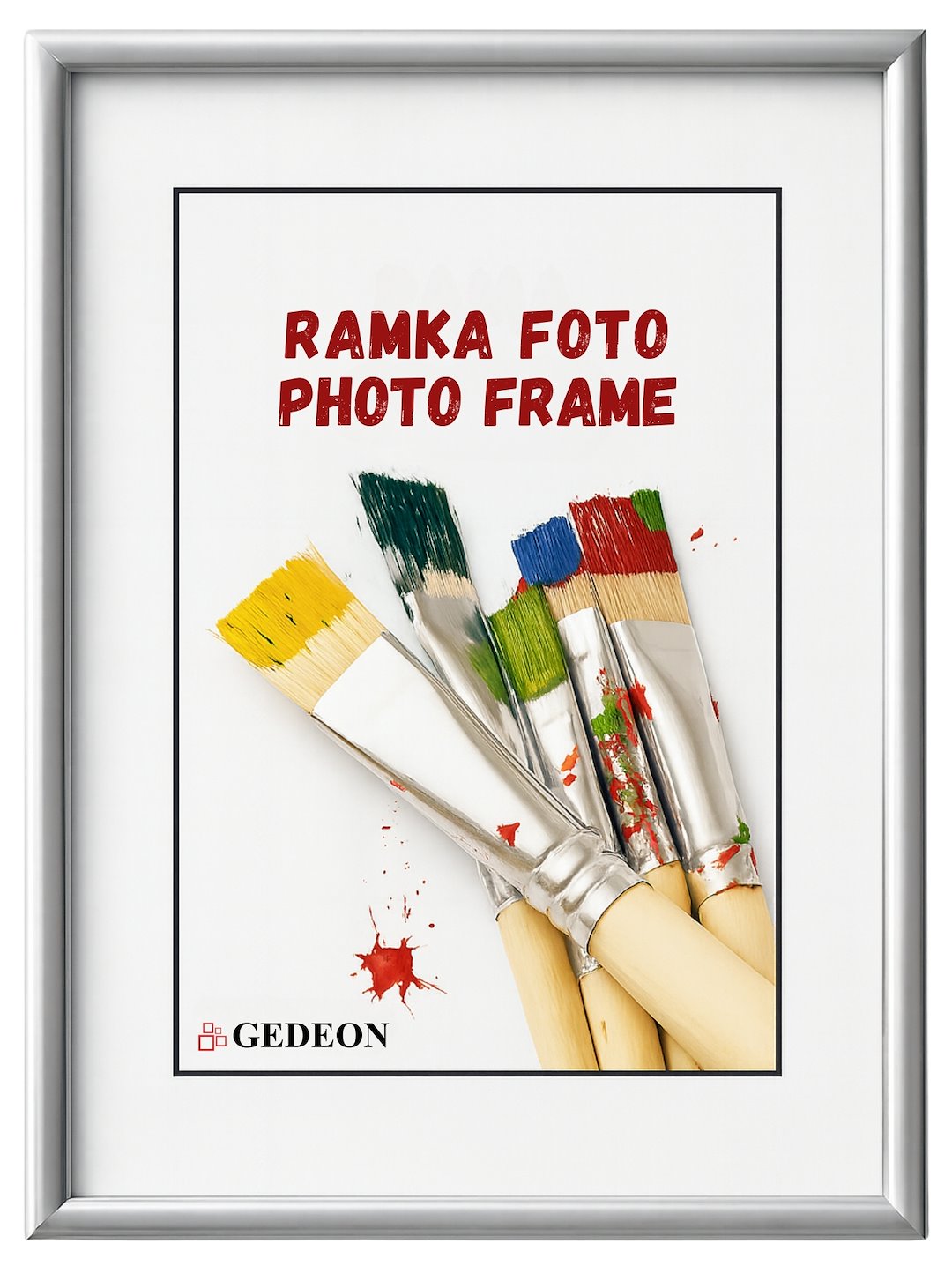 Ramka 21x29,7 plast. srebrna  plexi GED BB2130