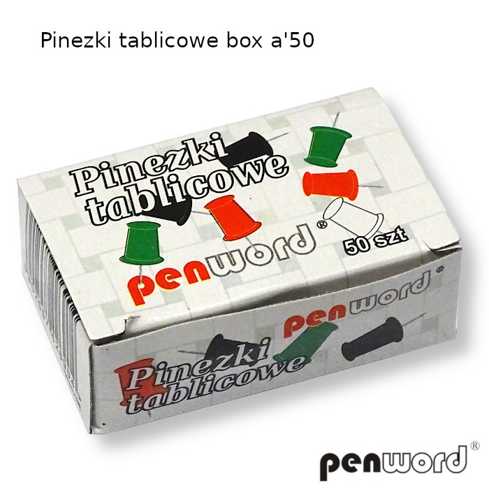 Pinezki tablicowe beczułki box mix kolor (50szt) Polsirhurt