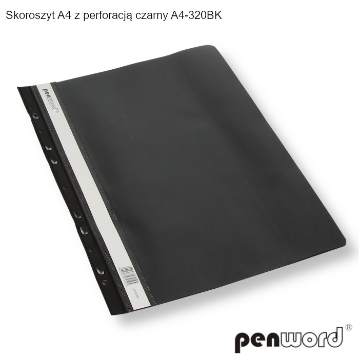 Skoroszyt wpinany A4 A-320 PVC czarny Polsirhurt