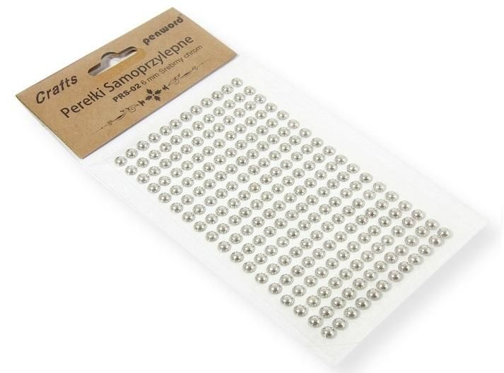 Perełki samoprzylepne PRS-02 6mm srebrne Polsirhurt