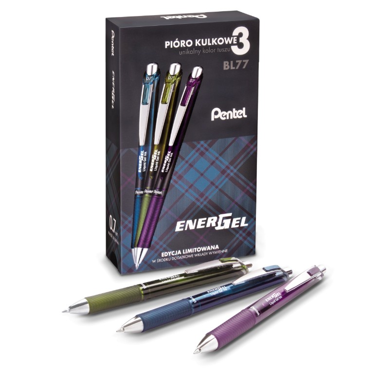 Pióro kulkowe Energel kpl 3szt KA ,SA ,VA + wkłady LR7 3szt