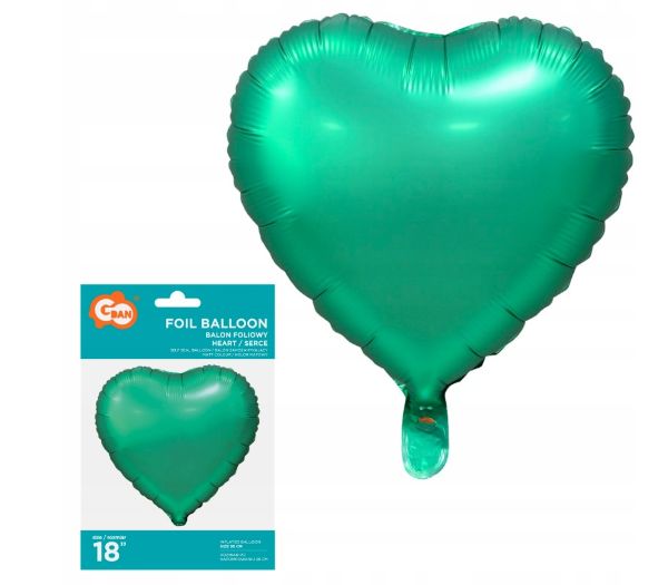Balon foliowy Serce matowe zielone 18" BS-HMZI GoDan