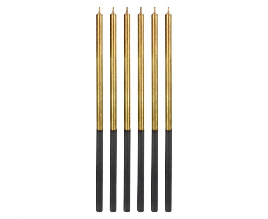 Świeczki urodzinowe Platinum złote 14,5cm (6szt) 7C-SPZL GoDan