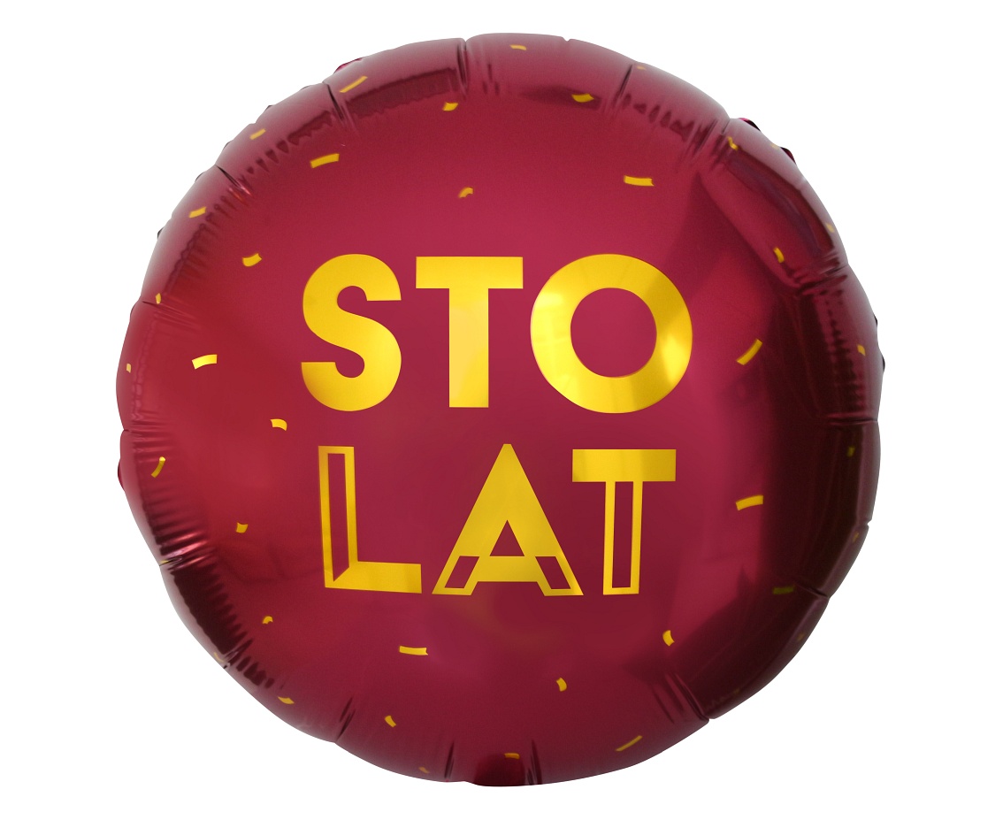 Balon foliowy Sto Lat bordowy 18" Godan FG-OSLB