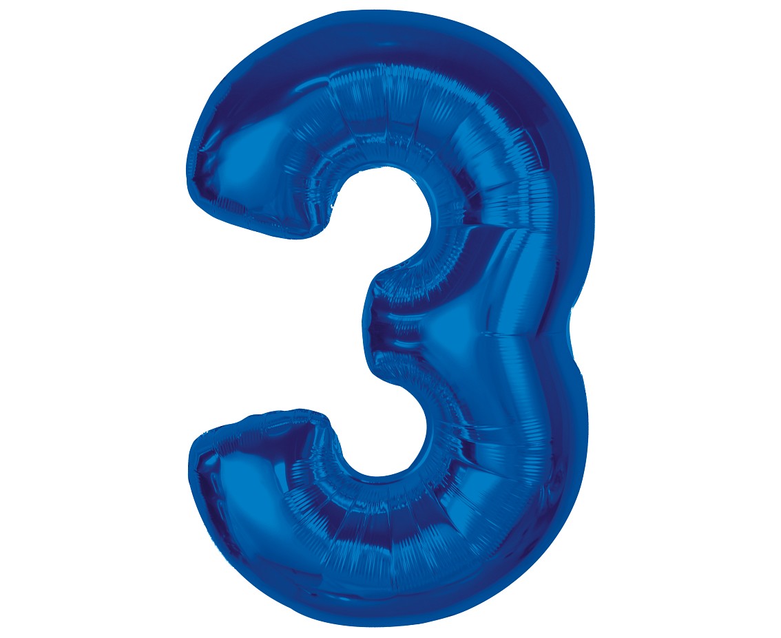 Balon foliowy Smart cyfra 3 niebieska 92cm AA CH-S9N3 GoDan