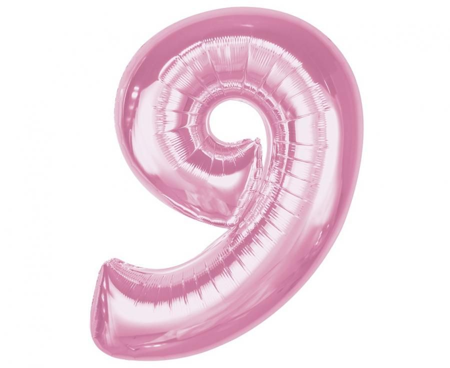 Balon foliowy B&C cyfra "9" j. różowa 92cm CH-S9J9 GoDan