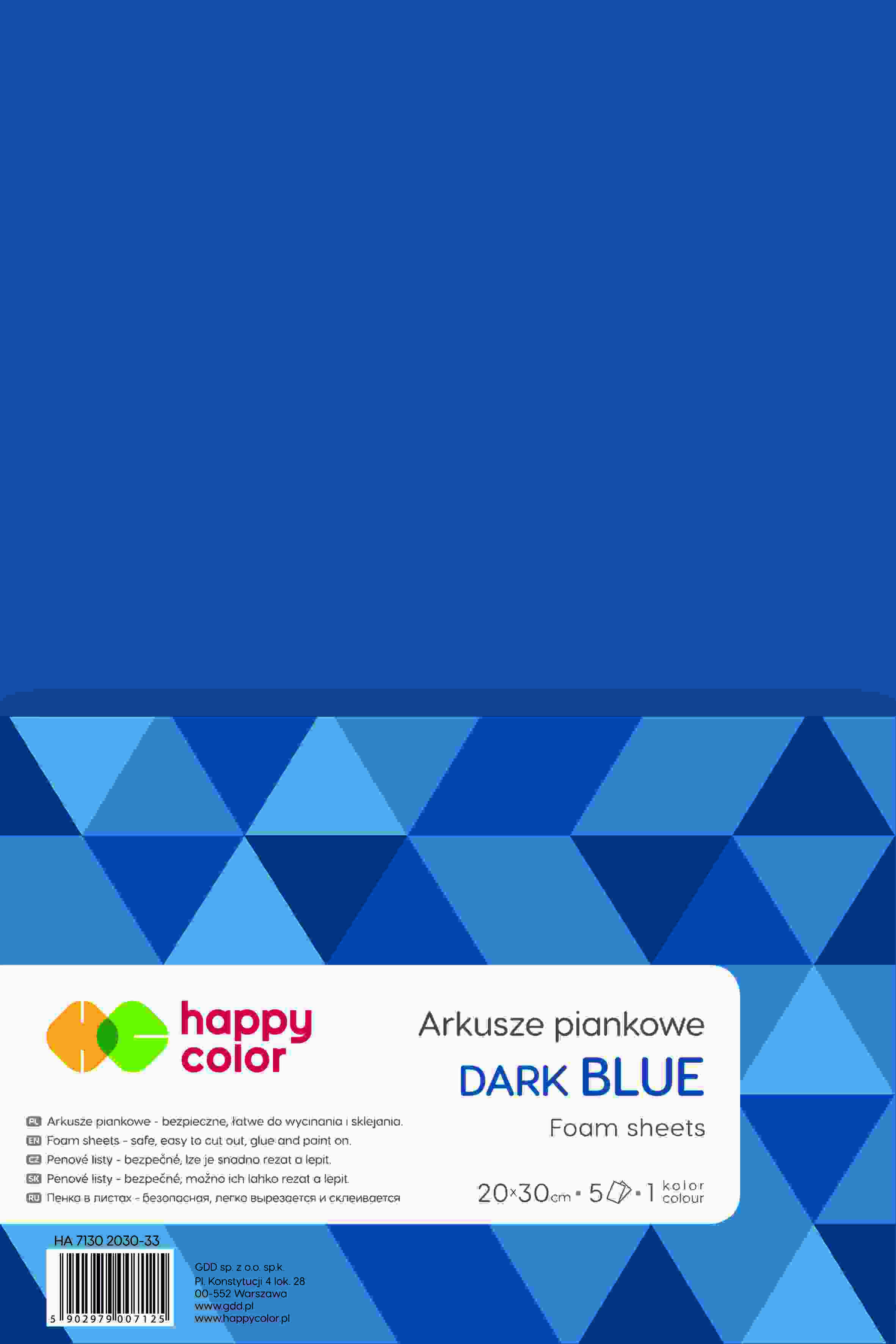 Arkusze piankowe A4 5szt. Happy Color granatowe